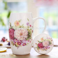 tazas lindas de porcelana china con tapa